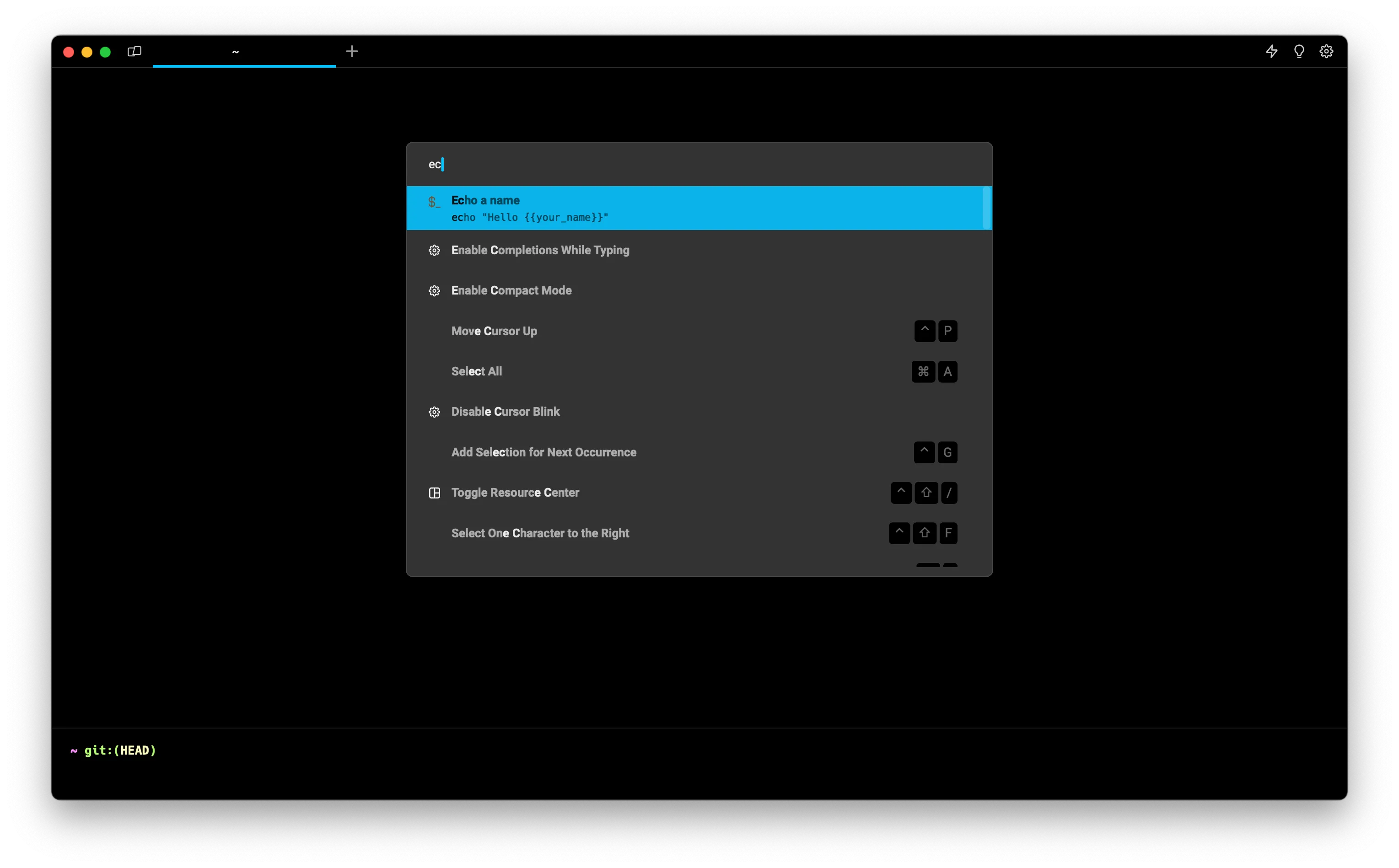 Search for any workflow in the Command Palette with ⌘+P
